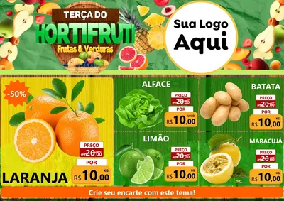 Modelo de Encarte para Encarte A4 Horizontal com o tema Terça do Hortifruti para Hortifrúti