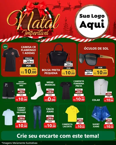 Modelo de Rede Social para Feed Instagram com o tema Natal Imperdível para Roupas e acessórios