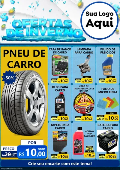Modelo de Encarte para Encarte A4 Vertical com o tema Ofertas de Inverno para Auto peças