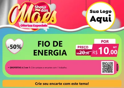 Modelo de Cartaz para Cartaz A4 Horizontal com o tema Show das Mães - Ofertas Especiais para Materiais Elétricos