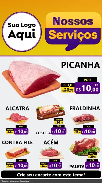 Modelo de Rede Social para Stories com o tema Nossos Serviços para Açougue