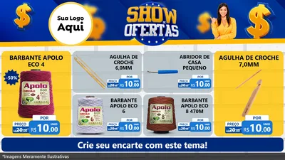 Modelo de TV para TV Horizontal com o tema Show de Ofertas para Armarinho e Aviamentos