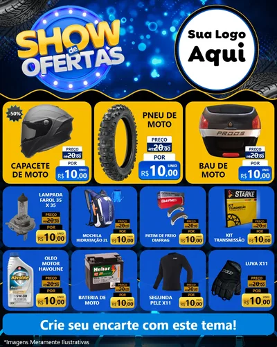 Modelo de Rede Social para Feed Instagram com o tema Show de Ofertas para Moto peças