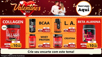 Modelo de TV para TV Horizontal com o tema Valentine's Day para Suplementos alimentares