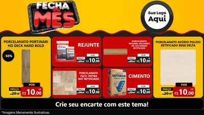 Modelo de TV para TV Horizontal com o tema Fecha Mês para Pisos e revestimentos