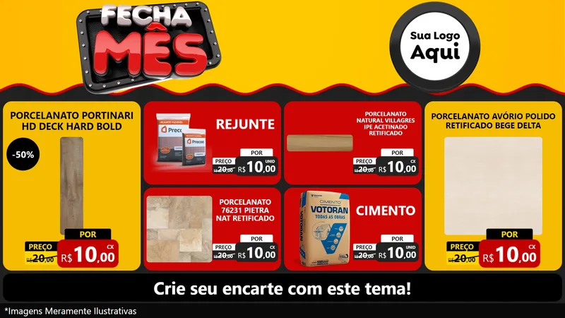 Modelo de TV para TV Horizontal com o tema Fecha Mês para Pisos e revestimentos