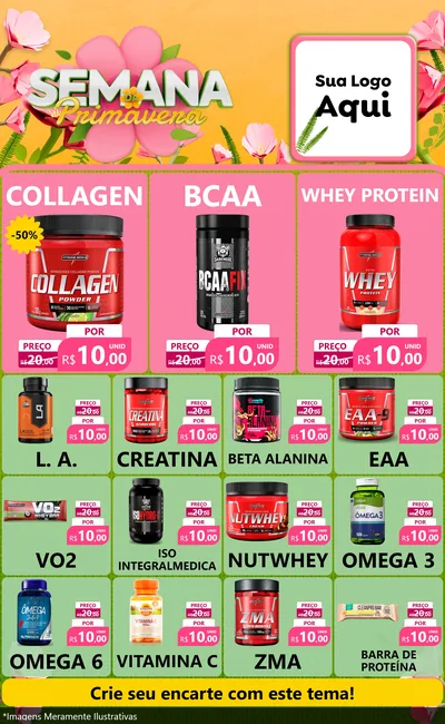 Modelo de Encarte para Encarte Grande com o tema Semana da Primavera para Suplementos alimentares