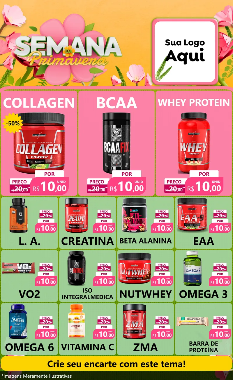Modelo de Encarte para Encarte Grande com o tema Semana da Primavera para Suplementos alimentares
