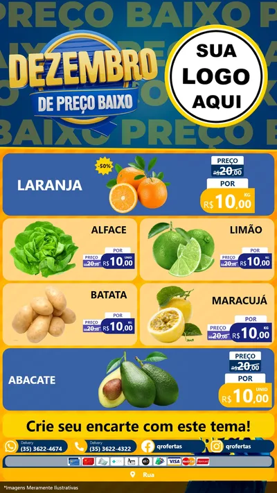 Modelo de TV para TV Vertical com o tema Dezembro de Preço Baixo para Hortifrúti