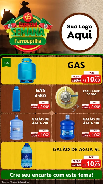 Modelo de TV para TV Vertical com o tema Especial Semana Farroupilha para Água e gás