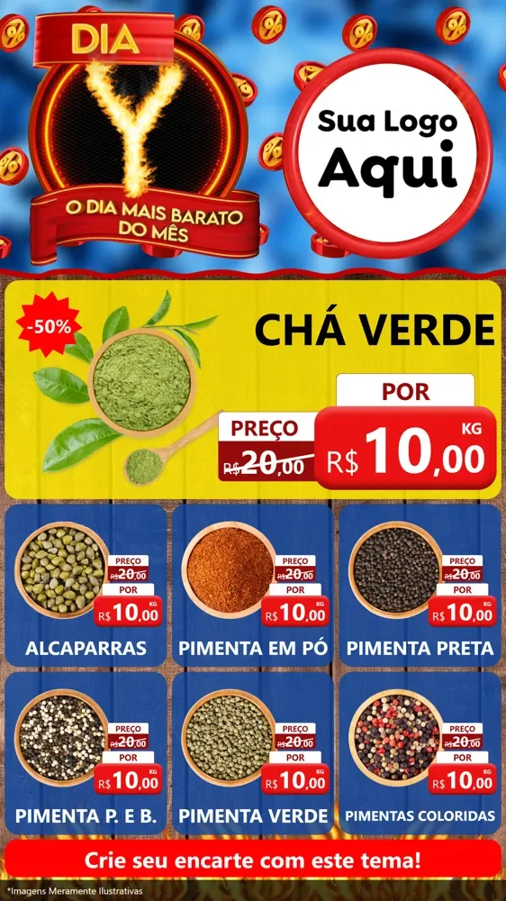 Modelo de Rede Social para Stories com o tema Dia Y - O Dia Mais Barato Do Mês para Produtos Naturais