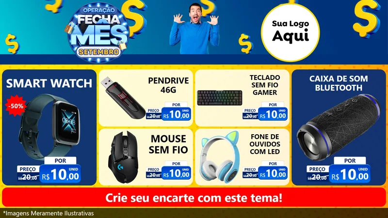 Modelo de TV para TV Horizontal com o tema Operação Fecha Mês Setembro para Informática