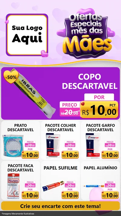 Modelo de Rede Social para Stories com o tema Ofertas Especiais - Mês das Mães para Embalagens