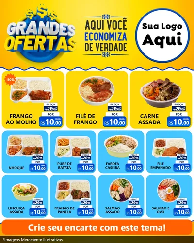 Modelo de Rede Social para Feed Instagram com o tema Grandes Ofertas para Restaurante
