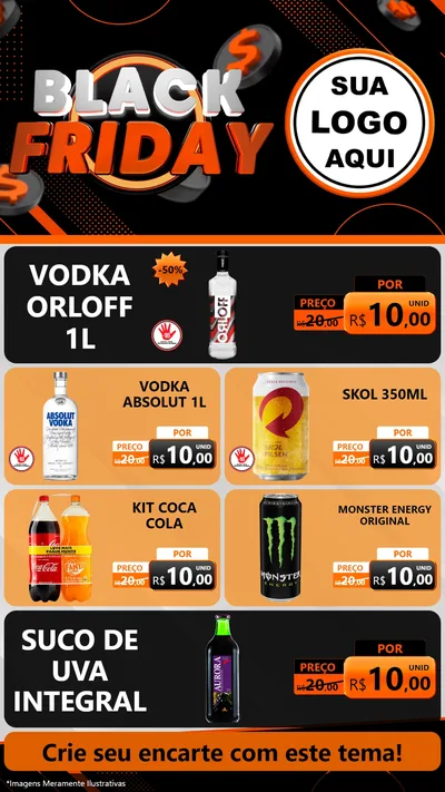 Modelo de TV para TV Vertical com o tema Black Friday para Distribuidora de bebidas