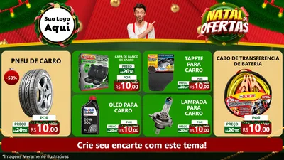 Modelo de TV para TV Horizontal com o tema Natal de Ofertas para Auto peças