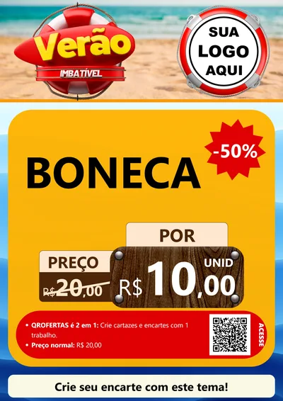 Modelo de Cartaz para Cartaz A4 Vertical com o tema Verão Imbatível para Brinquedos