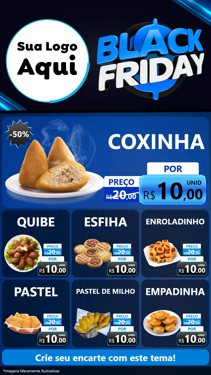Modelo de Rede Social para Stories com o tema Black Friday para Salgadaria