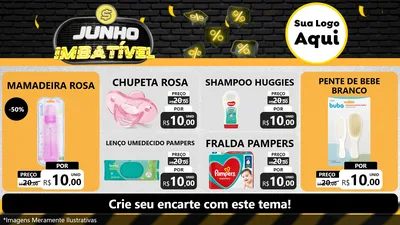 Modelo de TV para TV Horizontal com o tema Junho Imbatível para Bebês
