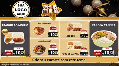 Modelo de TV para TV Horizontal com o tema Ofertas de Fim de Ano para Restaurante