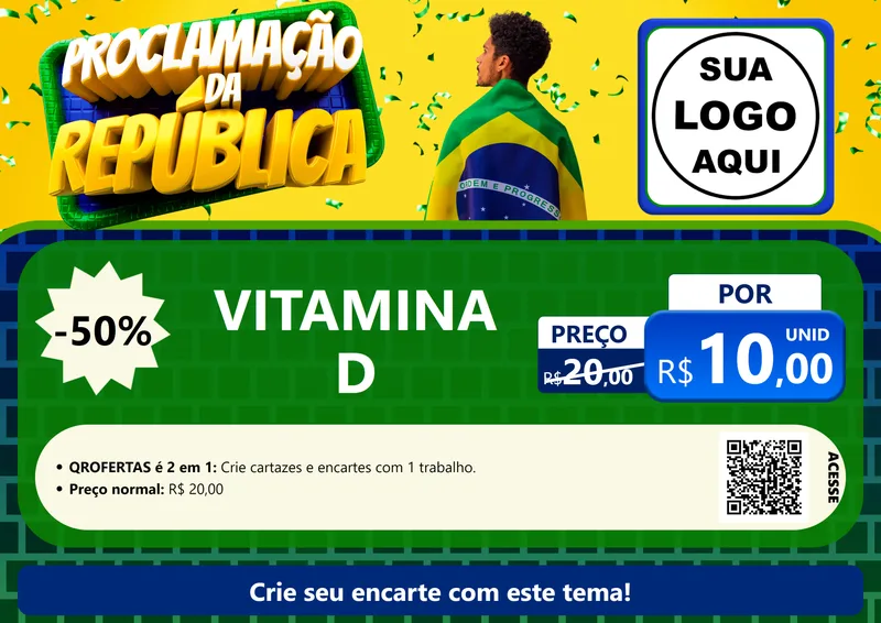 Modelo de Cartaz para Cartaz A4 Horizontal com o tema Proclamação da República para Farmácia