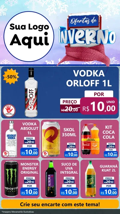 Modelo de Rede Social para Stories com o tema Ofertas de Inverno para Distribuidora de bebidas