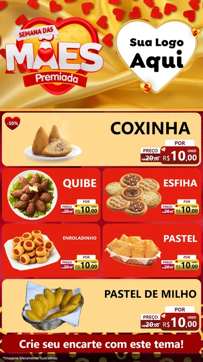 Modelo de TV para TV Vertical com o tema Semana das Mães Premiada para Salgadaria