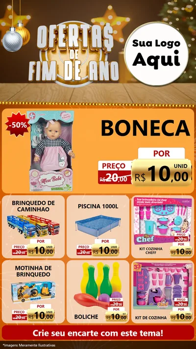 Modelo de Rede Social para Stories com o tema Ofertas de Fim de Ano para Brinquedos