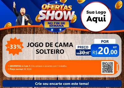 Modelo de Cartaz para Cartaz A4 Horizontal com o tema Ofertas Show No Fim De Semana para Cama, Mesa e Banho