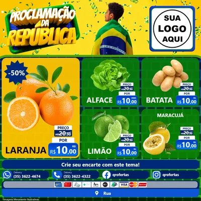 Modelo de Rede Social para Feed Facebook com o tema Proclamação da República para Hortifrúti