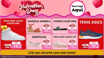 Modelo de TV para TV Horizontal com o tema Valentine's Day para Calçados