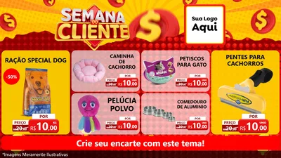 Modelo de TV para TV Horizontal com o tema Semana do Cliente para Pet Shop