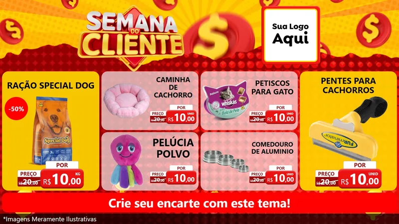 Modelo de TV para TV Horizontal com o tema Semana do Cliente para Pet Shop