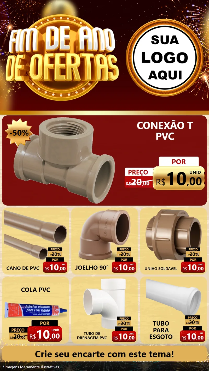 Modelo de Rede Social para Stories com o tema Fim de Ano de Ofertas para Tubos e conexões