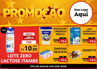 Modelo de Encarte para Encarte A4 Horizontal com o tema Promoção para Frios e Laticínios