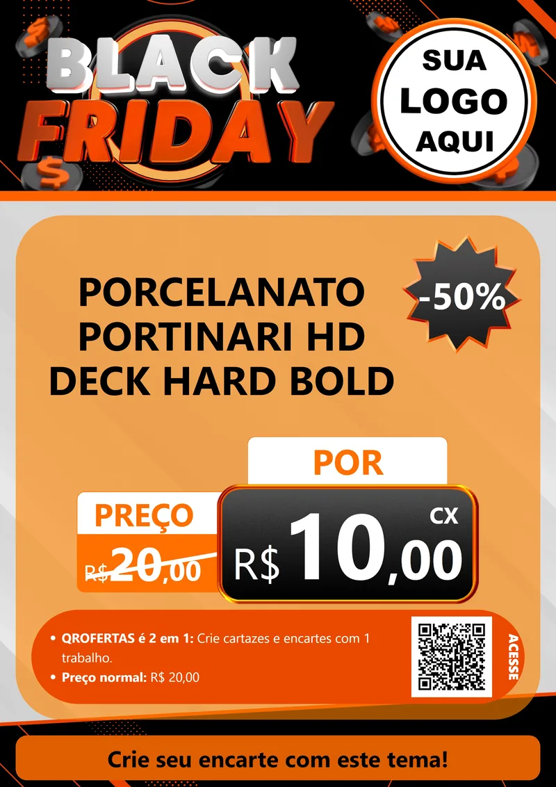 Modelo de Cartaz para Cartaz A4 Vertical com o tema Black Friday para Pisos e revestimentos
