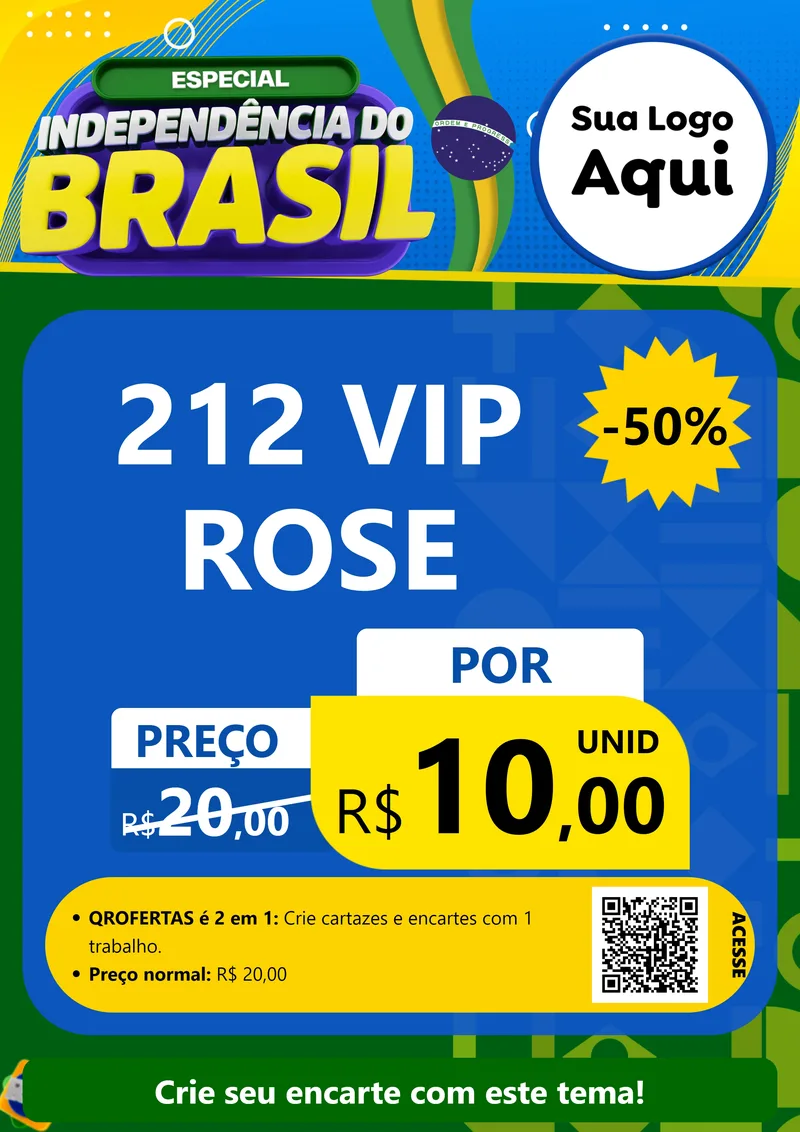 Modelo de Cartaz para Cartaz A4 Vertical com o tema Especial Independência do Brasil para Perfumes