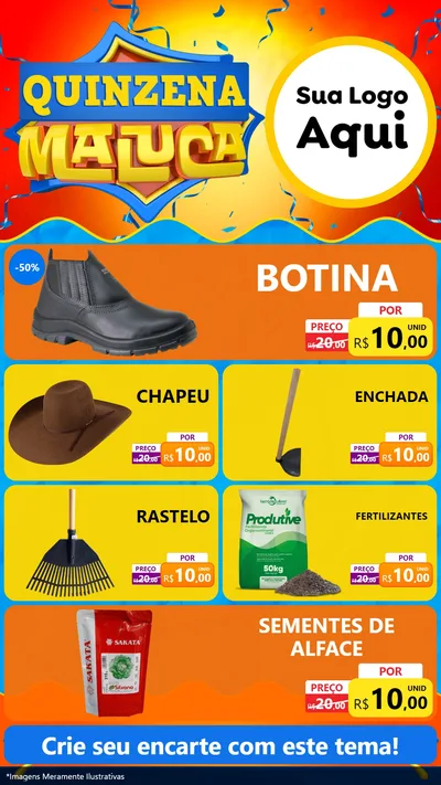 Modelo de TV para TV Vertical com o tema Quinzena Maluca para Agropecuária
