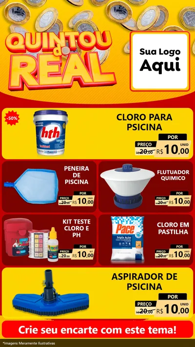 Modelo de TV para TV Vertical com o tema Quintou do Real para Produtos para Piscina