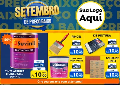 Modelo de Encarte para Encarte A4 Horizontal com o tema Setembro De Preço Baixo para Tintas e Ferramentas