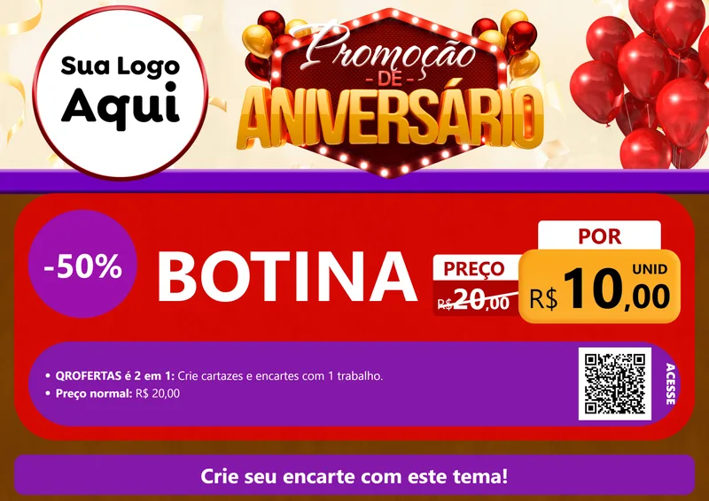 Modelo de Cartaz para Cartaz A4 Horizontal com o tema Promoção de Aniversário para Agropecuária