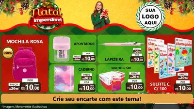 Modelo de TV para TV Horizontal com o tema Natal Imperdível para Papelaria