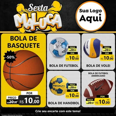 Modelo de Rede Social para Feed Facebook com o tema Sexta Maluca para Artigos Esportivos