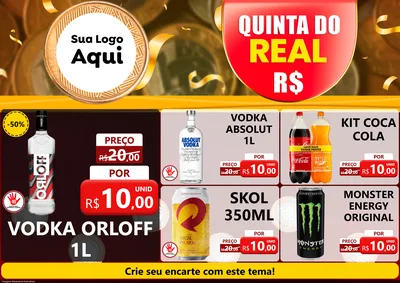 Modelo de Encarte para Encarte A4 Horizontal com o tema Quinta do Real para Distribuidora de bebidas