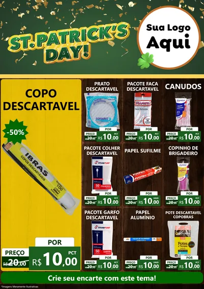 Modelo de Encarte para Encarte A4 Vertical com o tema St Patriks Day para Embalagens