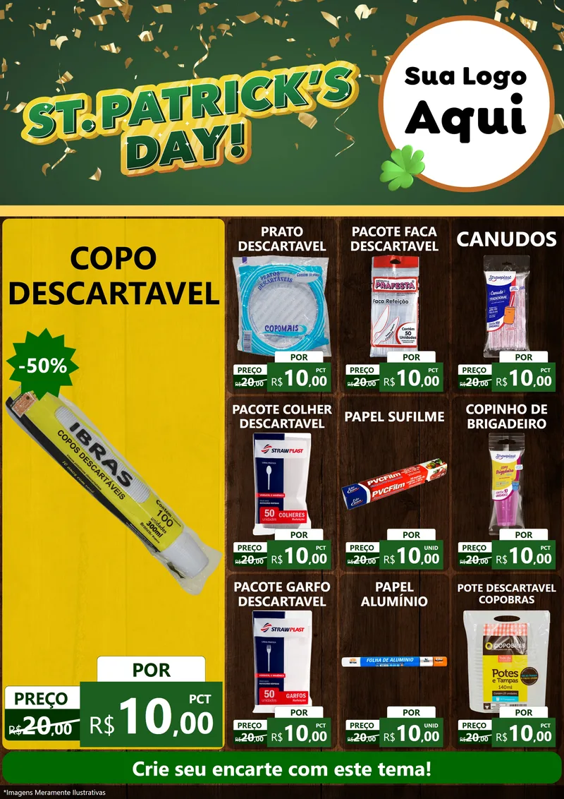 Modelo de Encarte para Encarte A4 Vertical com o tema St Patriks Day para Embalagens
