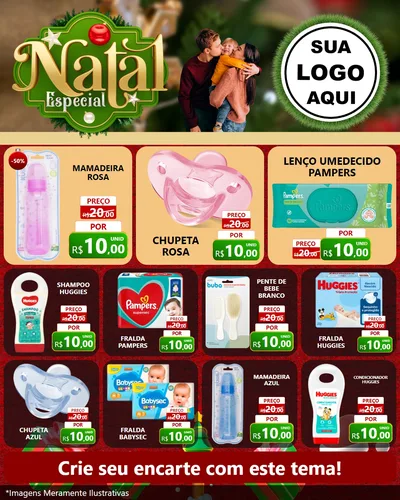 Modelo de Rede Social para Feed Instagram com o tema Natal Especial para Bebês