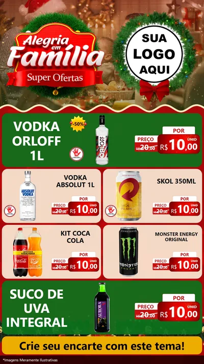 Modelo de TV para TV Vertical com o tema Alegria Em Família - Super Ofertas para Distribuidora de bebidas