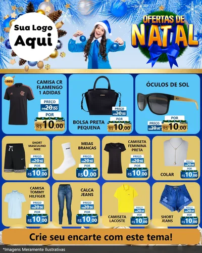 Modelo de Rede Social para Feed Instagram com o tema Ofertas de Natal para Roupas e acessórios