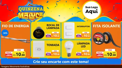 Modelo de TV para TV Horizontal com o tema Quinzena Maluca para Materiais Elétricos